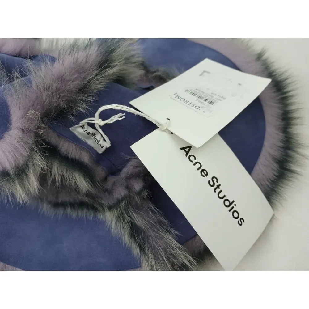 Acne Studios Lilac Purple Fur Shearling Bucket Hat Size S/M - Picture 8 of 9